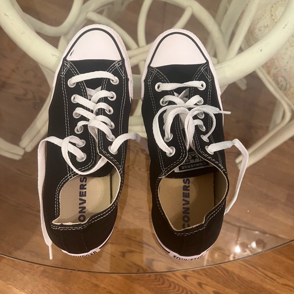 Converse classic black & white Chuck Taylor's.  Women's size 9.